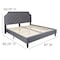 Flash Furniture King Size Lt Gray Fabric Platform Bed w/ Mattress SL-BM10-12-GG - alternate 7